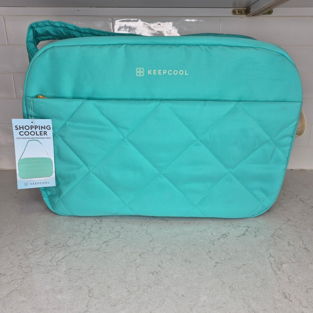 Keepcool Shopping Cooler Bag Quilted Insulated Aqua Blue